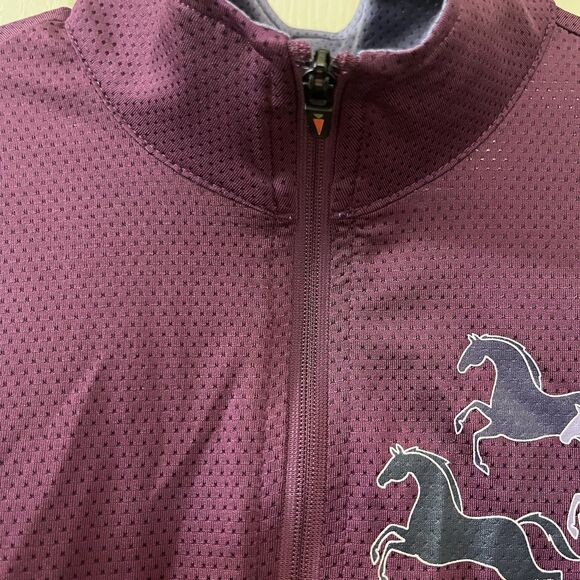Kerrits Kids Aire Ice Fil Long Sleeve Horse Riding Shirt Magenta Girls Small 6-7 - Picture 5 of 11